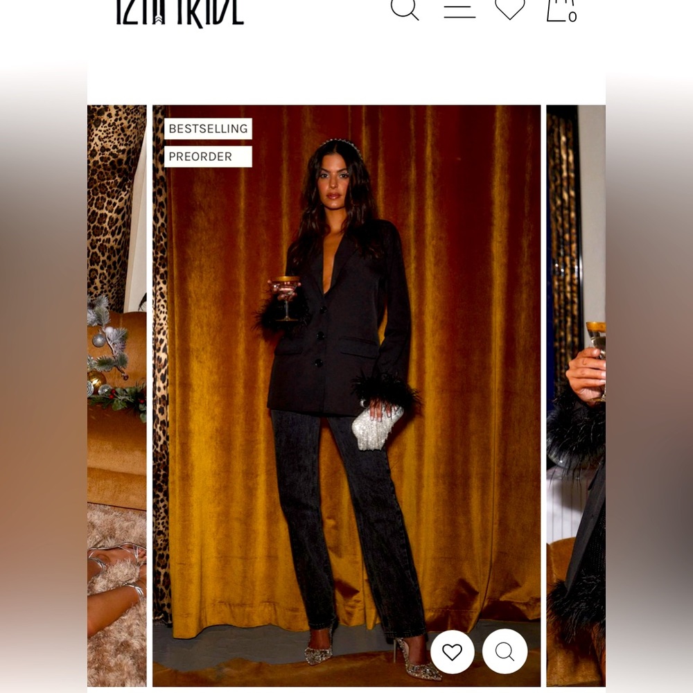 NWT 12th Tribe Tease me black feather blazer